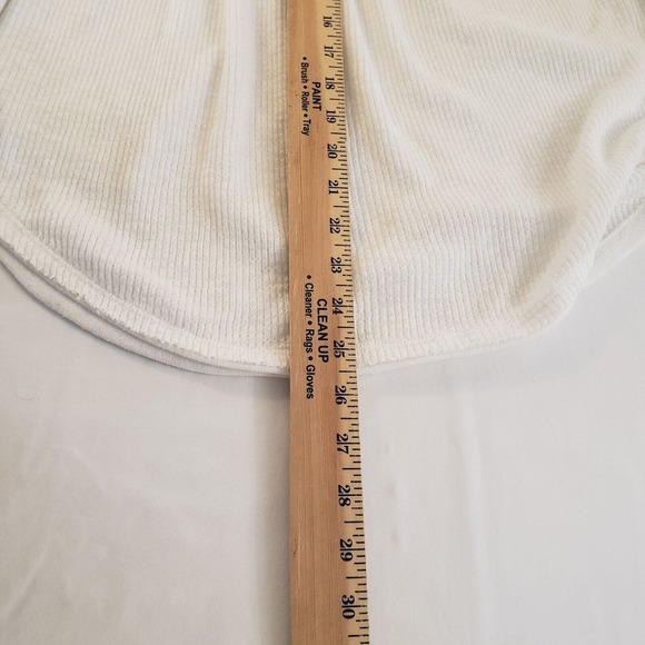 We The Free Womens Long Sleeve Waffle Knit Top Three Button Henley White Sz S - Picture 4 of 10